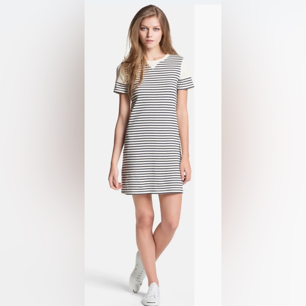 Theory 'Teju B.' Striped Cotton Shift Dress size Medium